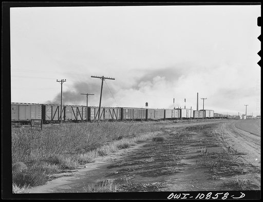 Texas panhandle, Moore County, Texas. Freight train