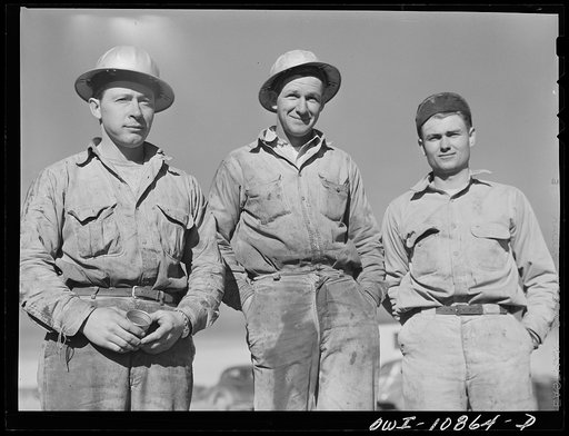 Moore County, Texas. Driller and two roughnecks