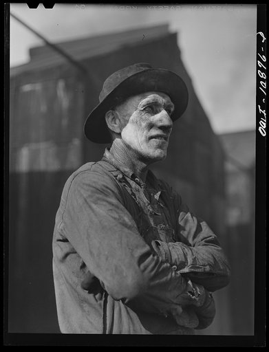 Sunray, Texas. Worker at carbon black plant