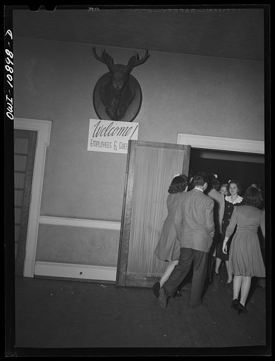 Lancaster, Pennsylvania. Entrance to dance given in Moose Hall so that the Hamilton Watch Company new employees might get better acquainted