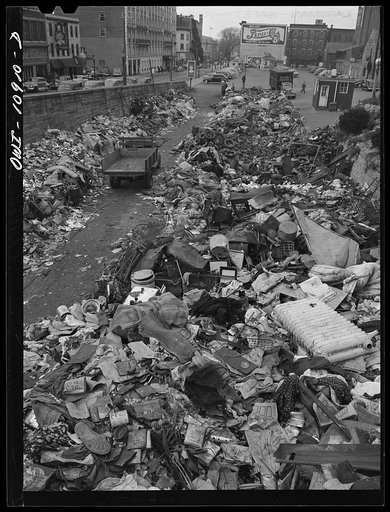 Lancaster, Pennsylvania. Everyone was asked to dump his scrap in a vacant lot at the center of town. It was then bought by a junk man and salvaged