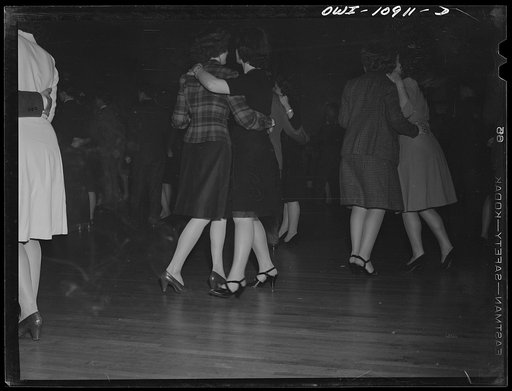 Lancaster, Pennsylvania. Company dance given in Moose Hall by employees of the Hamilton Watch Company so that new employees might get acquainted. Extra girls dancing together