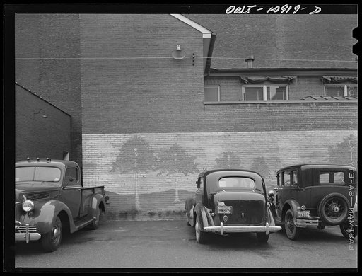 Lancaster, Pennsylvania. Mural painting in a parking lot