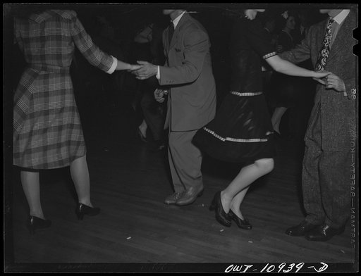 Lancaster, Pennsylvania. Company dance given in Moose Hall by employees of the Hamilton Watch Company so that new employees could get acquainted. Zoot suits and jitterbugs