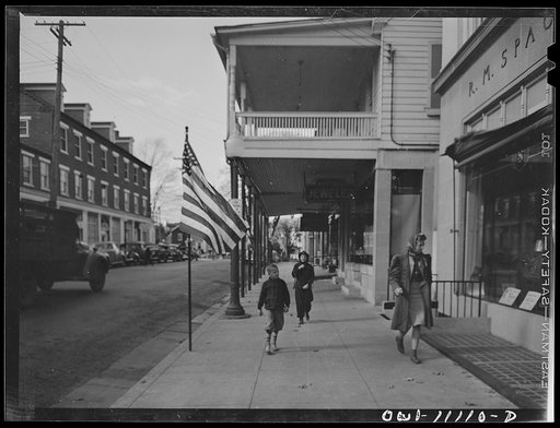 Untitled photo, possibly related to: Lititz, Pennsylvania. Main street on Armistice Day