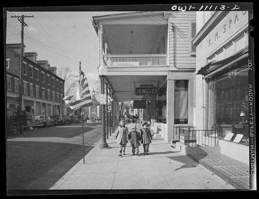 Untitled photo, possibly related to: Lititz, Pennsylvania. Main street on Armistice Day