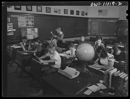 Lititz, Pennsylvania. Sixth grade class in current events in the Lititz Borough Public School. Students are studying about the route to Murmansk, its dangers, and the reasons for using it