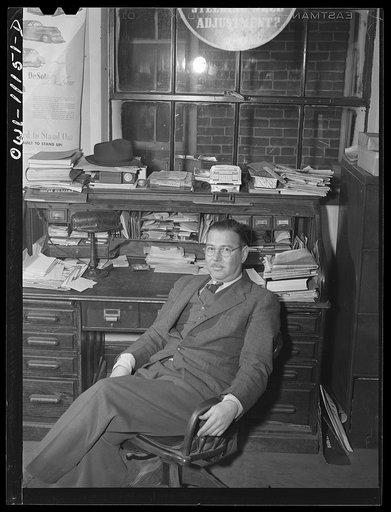 Lititz, Pennsylvania, owner of the Pierson Motor Company, who has lost his business of selling cars. Repairs in his garage bring in enough to pay taxes and mechanics, so he had to get himself a defense job at the Armstrong Cork Company in Lancaster. He's an air raid warden and serves four hours a we