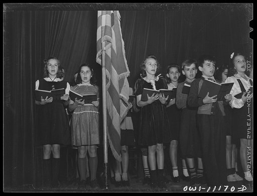 Lititz, Pennsylvania. School children singing at the Armistice Day rally