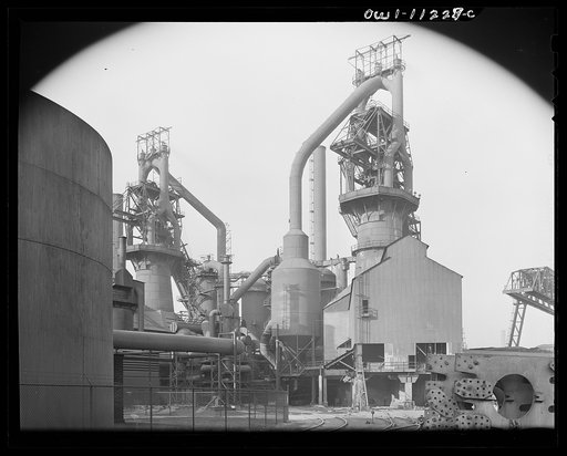 Hanna furnaces of the Great Lakes Steel Corporation. Detroit, Michigan. Blast furnaces