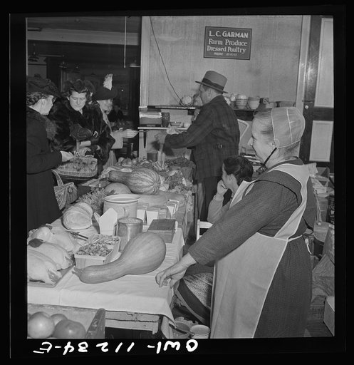 Lititz, Pennsylvania. Farmers' market. Many of the farmers are Mennonites
