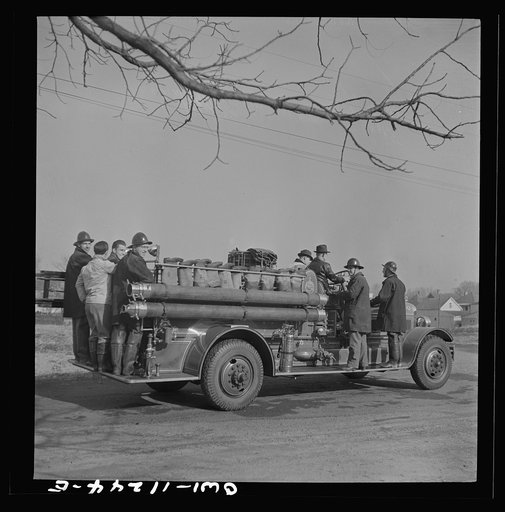 Lititz, Pennsylvania. Part of the Lititz fire department called out during an air raid drill