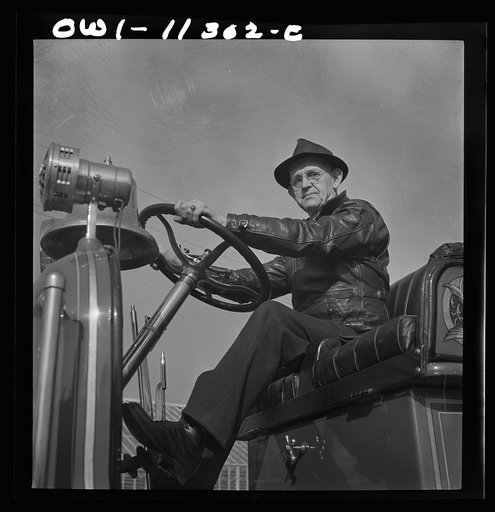 Lititz, Pennsylvania. This man has been a volunteer fire engine driver for twenty-three years