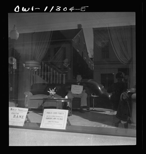 Lititz, Pennsylvania. During an air raid alarm, workers in this furniture store sat in the window display