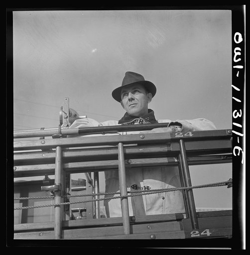 Lititz, Pennsylvania. Fire Captain Raymond Runk during an air raid drill
