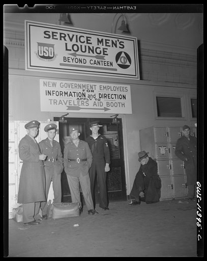 Untitled photo, possibly related to: Washington, D.C. Soldiers, sailors, and marines at the Union Station