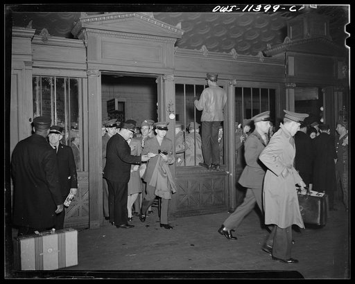 Washington, D.C. Soldiers being permitted through the concourse gate at the Union Station