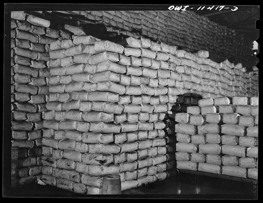 Sunray, Texas. Bags of carbon black at a plant