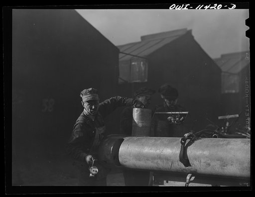 Untitled photo, possibly related to: Sunray, Texas. Workers at a carbon black plant