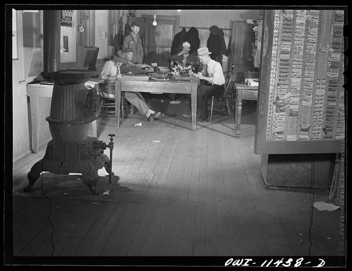 Amarillo, Texas. Yardmaster's office in the Santa Fe Railroad yards