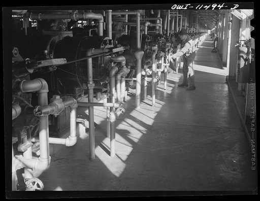 Phillips refinery. Borger, Texas. Pump room