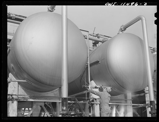 Phillips refinery. Borger, Texas. Worker