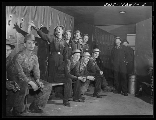 Phillips refinery. Borger, Texas. Workers' locker room