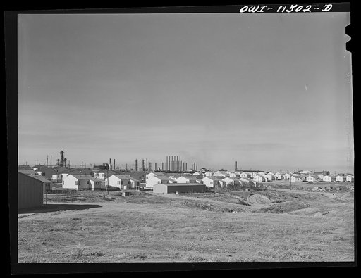 Phillips refinery and workers' houses. Borger, Texas