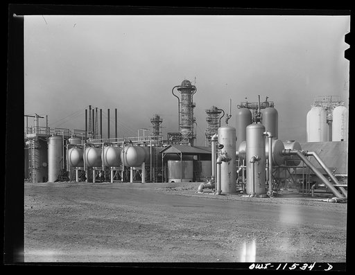 Phillips refinery. Borger, Texas. Tanks and stills