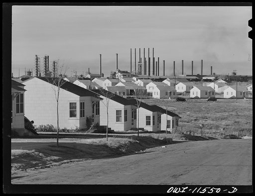 Phillips refinery. Borger, Texas. Workers' houses and refinery