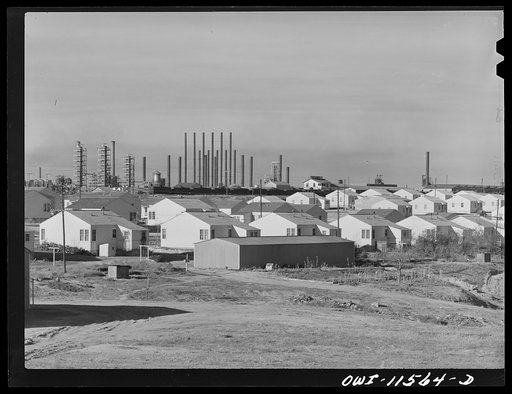 Phillips refinery. Borger, Texas. Workers' houses and refinery