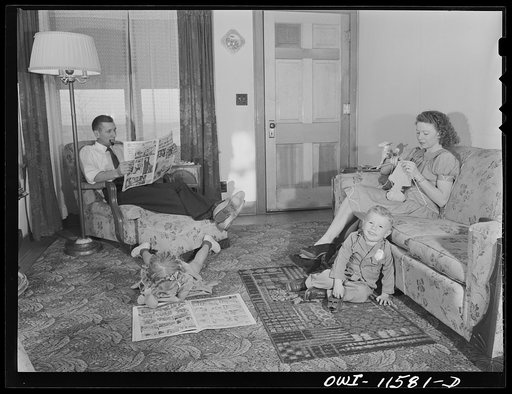 Phillips refinery. Borger, Texas. Worker and his family