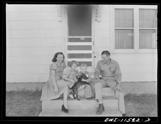 Untitled photo, possibly related to: Phillips refinery. Borger, Texas. Worker and his family