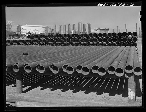Phillips refinery. Borger, Texas. Pipeline sections