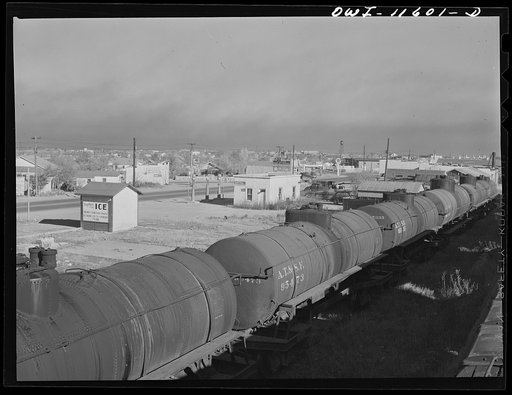 Borger, Texas. Railroad tank cars