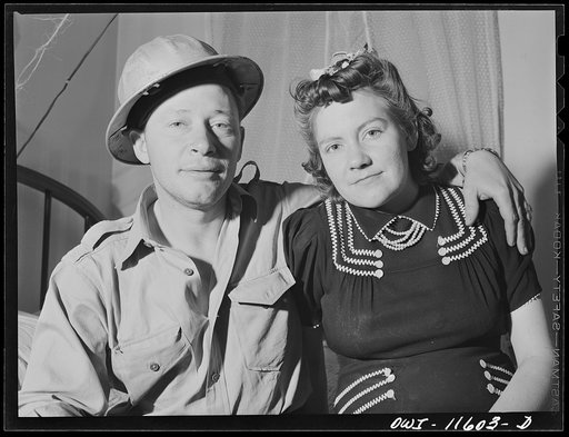 Borger, Texas. Oil field roughneck and wife