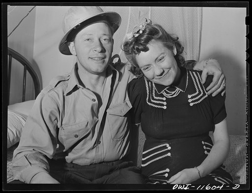 Untitled photo, possibly related to: Borger, Texas. Oil field roughneck and wife
