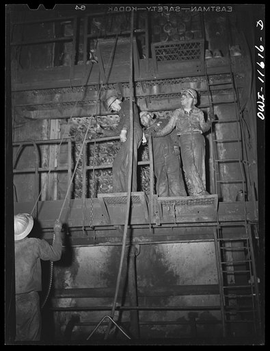 Phillips refinery. Borger, Texas. Repairing a still