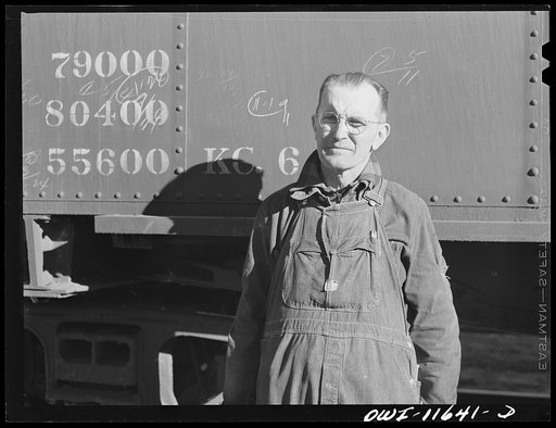 Amarillo, Texas. Yard inspector. Santa Fe Railroad yards