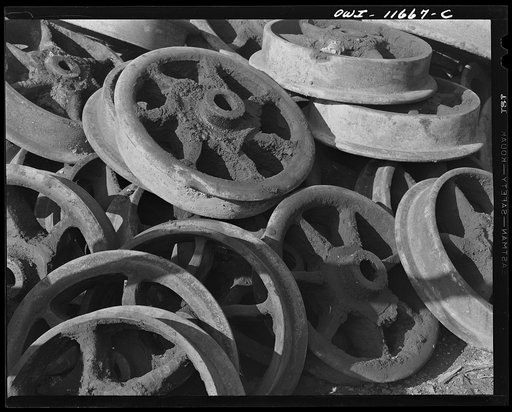 Pittsburgh (vicinity), Pennsylvania. Montour no. 4 mine of the Pittsburgh Coal Company. Mine car wheels