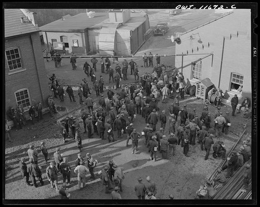 Pittsburgh, Pennsylvania (vicinity). Montour no. 4 mine of the Pittsburgh Coal Company. Miners meeting at the change of shifts