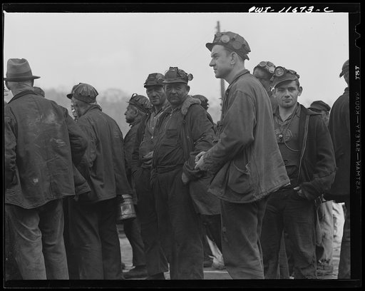 Pittsburgh, Pennsylvania (vicinity). Montour no. 4 mine of the Pittsburgh Coal Company. Miners meeting at the change of shifts