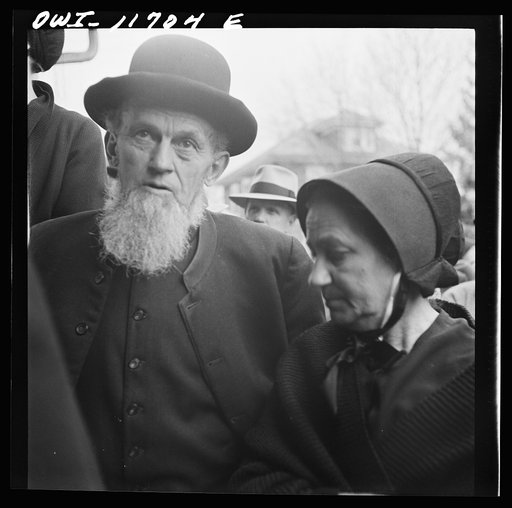 Lititz, Pennsylvania. A Mennonite and his wife at a public sale