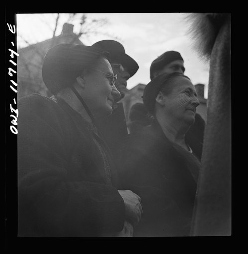 Untitled photo, possibly related to: Lititz, Pennsylvania. Bidders at a public sale