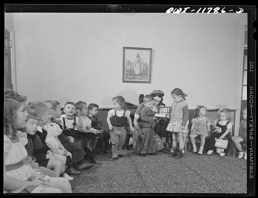 Lititz, Pennsylvania. Birthday party in a Moravian Sunday school