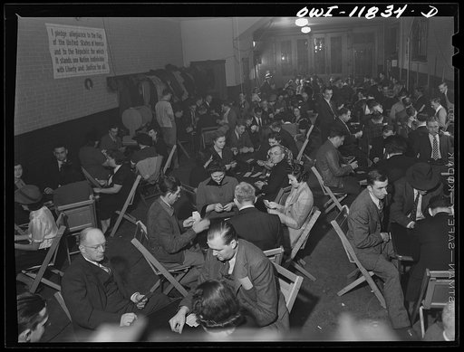 Lititz, Pennsylvania. Public card party held in the firehouse to raise money for the firemen's Christmas party for children