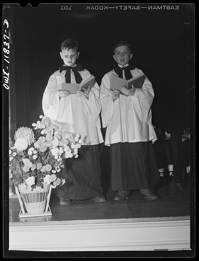 Lititz, Pennsylvania. Junior choir performance in the Moravian Sunday school