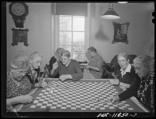 Lititz, Pennsylvania. The Moravian sewing circle quilts for anyone at one cent a yard of thread and donates the money to the church