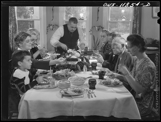 Untitled photo, possibly related to: Neffsville, Pennsylvania. Thanksgiving dinner at the house of Earle Landis