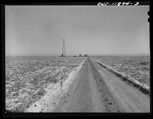 Andrews County, Texas. Flowing oil well